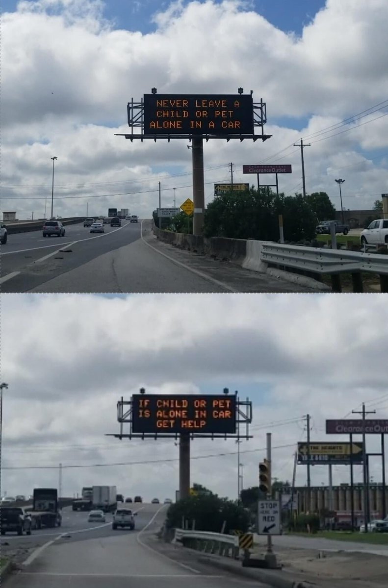 hellolucky's tweet image. Big thank you to @TxDOT for including children and animals in this signage