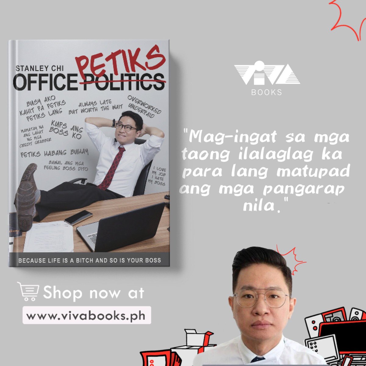VIVABooks_'s tweet photo. Huwag magtitiwala agad dahil baka gamitin ka lang nila.
Bili na ng #OfficePetiks ni Stanley Chi for more #REALTALK office issues and tips na effective kahit work from home pa ang set up mo ngayong quarantine season! #imortal #proEmployee https://t.co/irlMgUNSQz