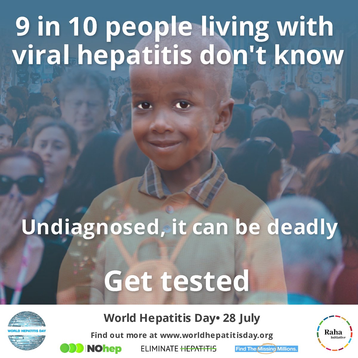 World Hepatitis day
325 million people are living with viral hepatitis B and C
900,000 deaths per year caused by hepatitis B virus infection

#WorldHepatitisDay2020 

#FindTheMissingMillions 
#HepatitisFreeFuture