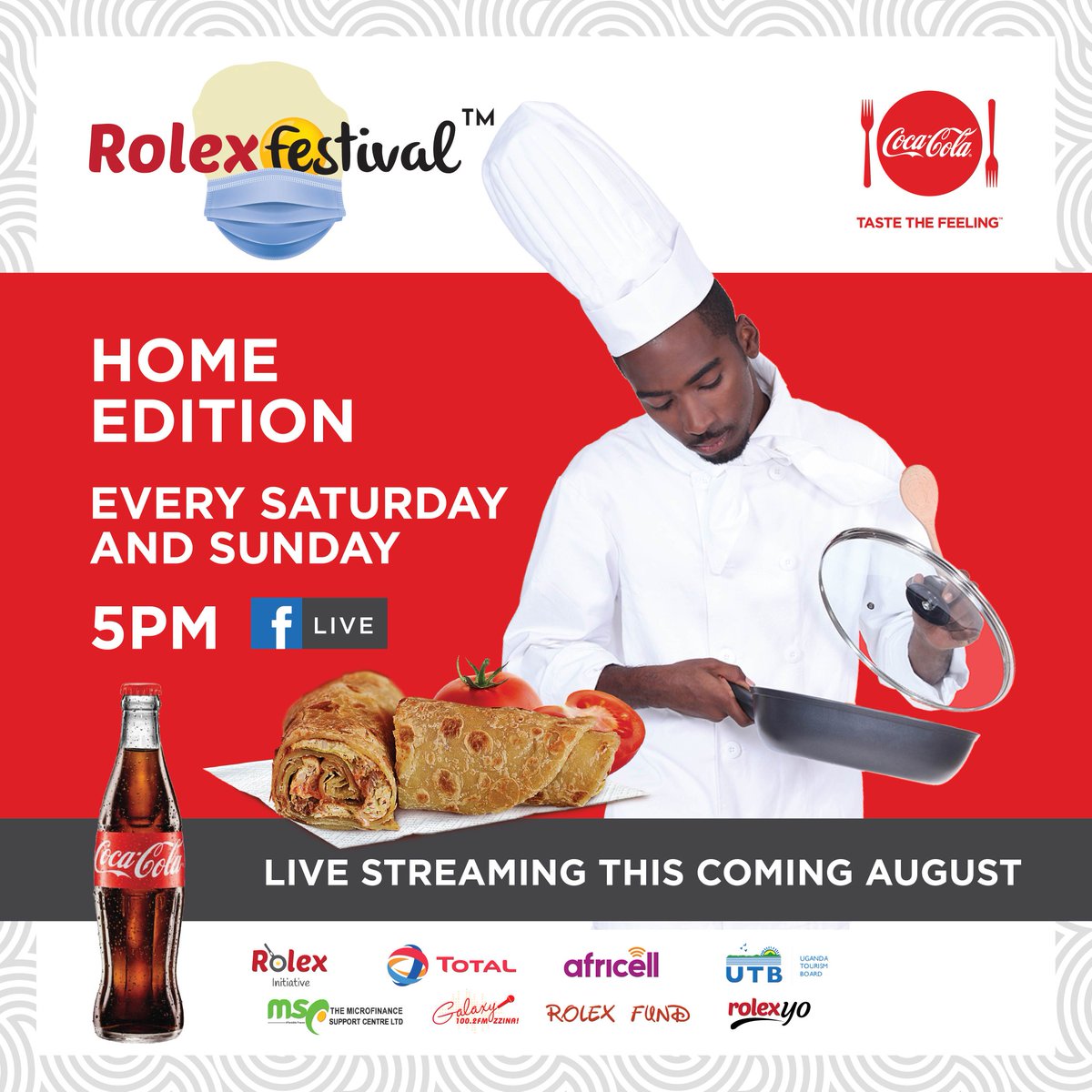 RolexFestival's tweet photo. Covid or Covid,the culinary food tourism won't stop.Catch the unstoppable Rolex Festival Home Edition this August via our Facebook page very Saturday & Sunday at 5Pm
#RolexFestivalHomeEdition #RolexAtHome #TakingRolexHome #RolexYo https://t.co/lukzndY46w https://t.co/PDbTdcVIkT