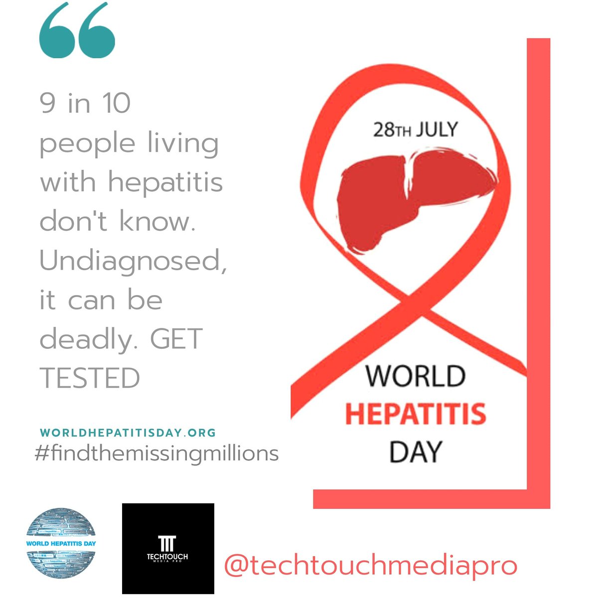 techtouchmedia's tweet photo. Today, we join people from across the world to take action and raise awareness to #FindTheMissingMillions #WorldHepatitisDay2020 https://t.co/hAA3dFUzLr