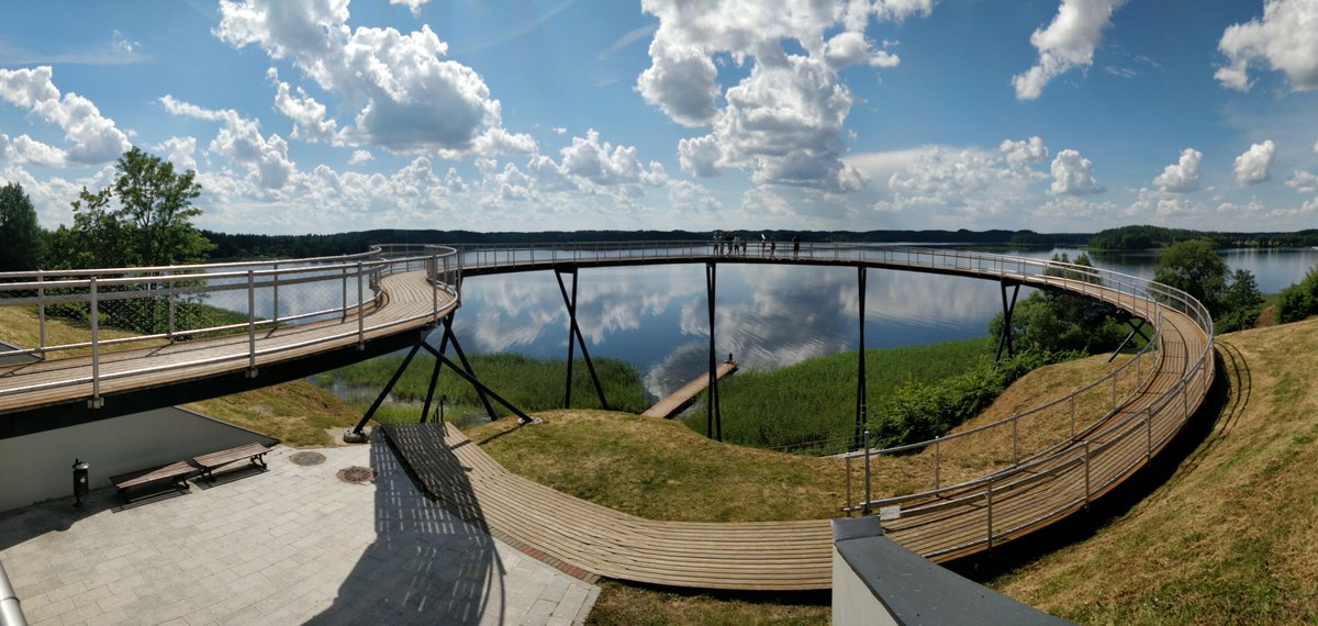 dvlrnr's tweet photo. Day 6 of our Baltic #roadtrip: #Žalioji - #Svente. Went for a hike, a lovely lunch and circular viewing platform while still in #Lithuania. Once in #Latvia we were stopped by the border guard for #COVID19 tracking paperwork. Cooled off in a lake before dinner in #Daugavpils. https://t.co/hqyMY8MZBo