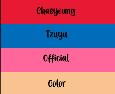 TWICE's members official colors