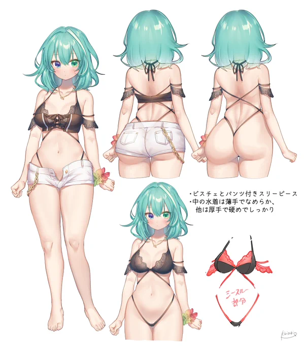 水着3人分の詳細がこちら。 