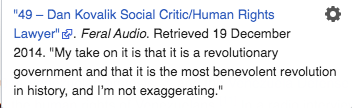 Defiende los "gobiernos" de izquierda en LA, especialmente venezuela. Pueden googlearlo ustedes mismos. Les dejo su página de wikipedia y un ss de algo que dijo en un prog de radio sobre el "gobierno" de venezuela en 2014, en el contexto de las protestas. Juzguen ustedes.