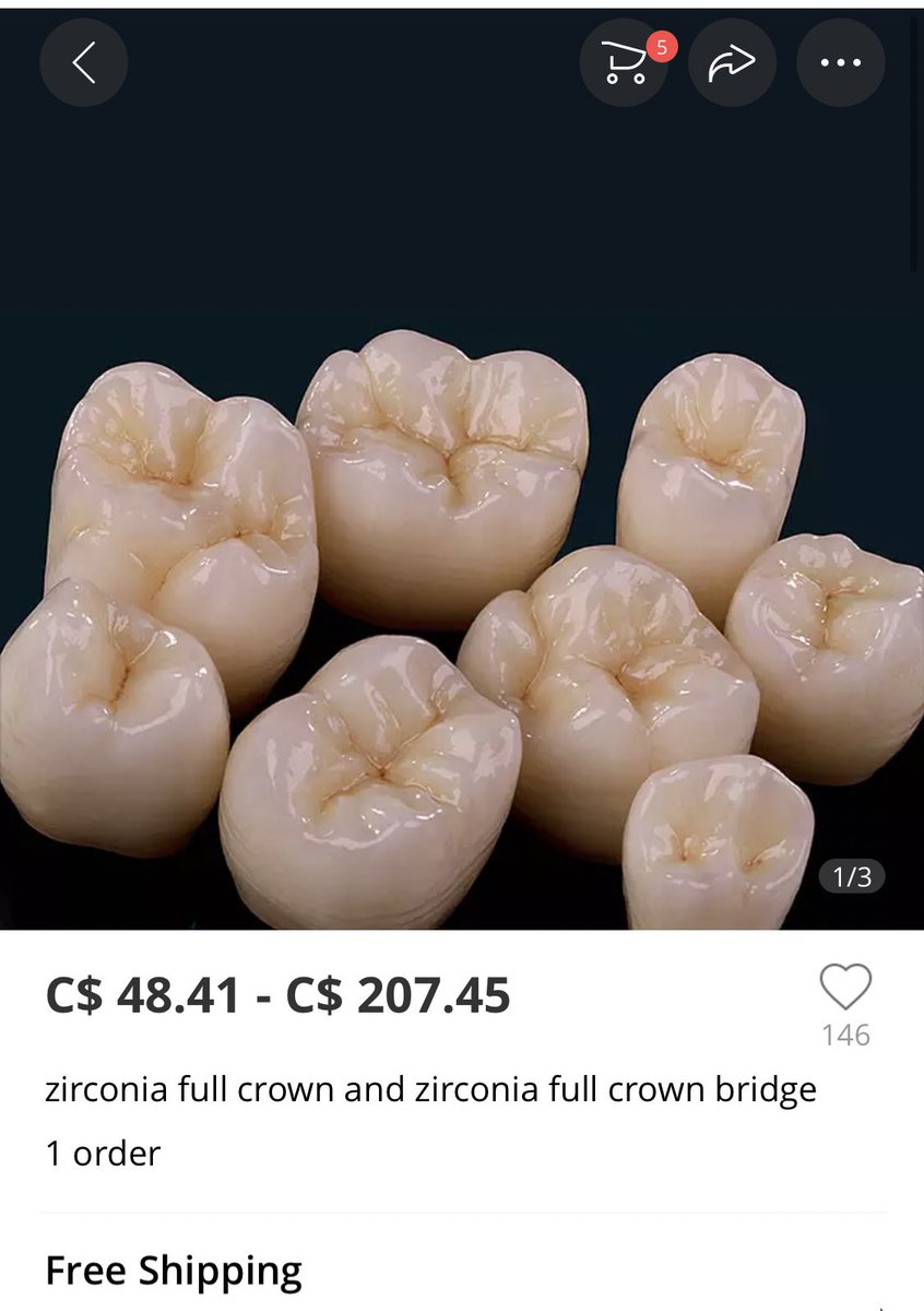 And, finally, teeth.   http://AliExpress.com  recommends I buy teeth. Shipping is free.