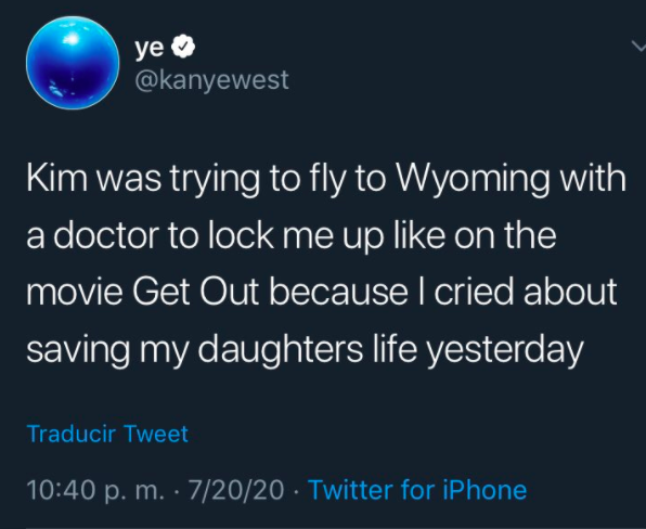 Kanye confesó que Kim le pidió el divorcio y la custodia total de sus hijos por revelar que casi abortan a North West e inició acciones legales para encerrar a Kanye en un Hospital psiquiátrico