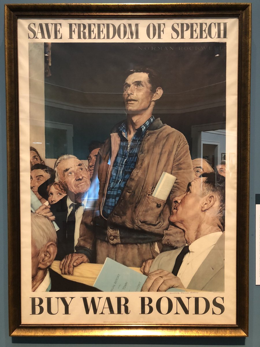 Rockwell illustrated a series of war bond posters depicted FDR’s “Four Freedoms” during World War 2, that have since become iconic.