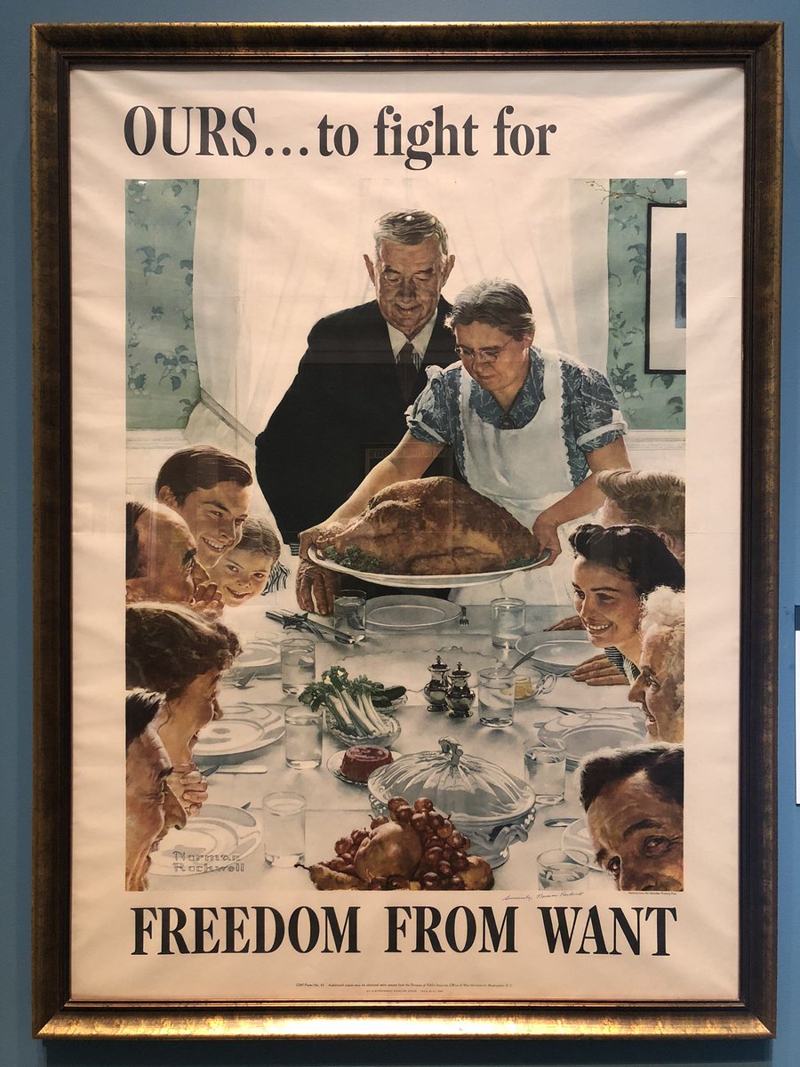 Rockwell illustrated a series of war bond posters depicted FDR’s “Four Freedoms” during World War 2, that have since become iconic.