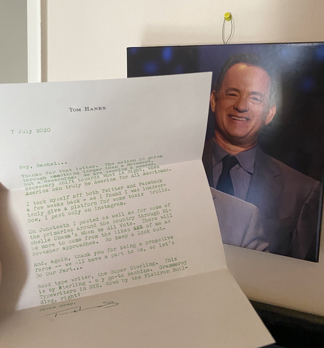 Rachel Chapman On Twitter I Just Got A Letter Back From Tom Hanks