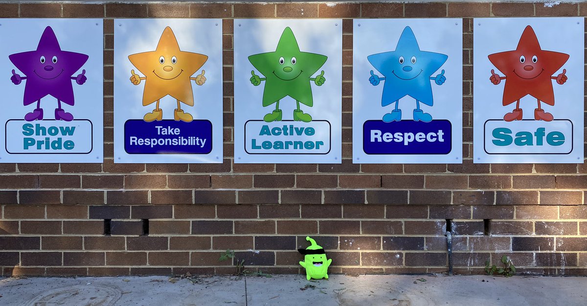 We are super excited for our students to see beautiful new #PBL signs throughout <a href="/WarwickFarmPS/">Warwick Farm PS</a> STARS Leading The Way! <a href="/ClassDojo/">ClassDojo</a> Mojo can’t wipe the excited smile off of his face!!