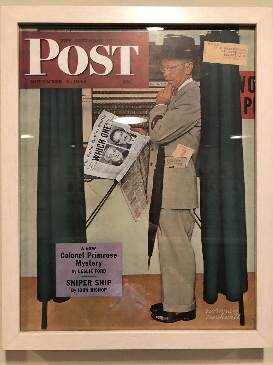 He also captured moments in America’s political life, like this voter trying to decide between Dewey and a 4th term for FDR in 1944.