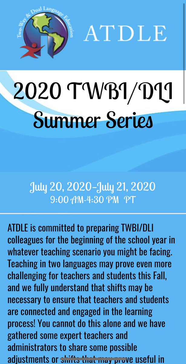 TWBI/DLI Summer Institute Day 1 focused on DL strategies to consider in a virtual learning setting. Collaboration &amp; sharing of ideas between DL programs is key to support our teams, families, and students as we draft our Fall reentry plans🌎 #languageacquisition  #bijoupride