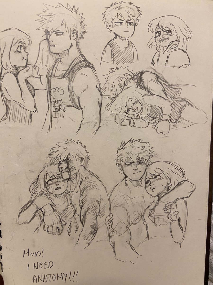 MyNemWynx's tweet photo. These are old doodles so the style's kind of different again, especially on Uraraka, so bare with me XDDD

#kacchako #BakuRaka https://t.co/hLGXCNXwhN