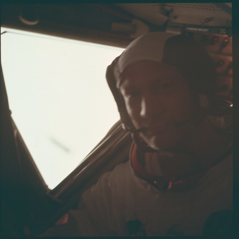 A less oftern seen candid of  @TheRealBuzz in the LM Eagle after  #Apollo11's lunar EVA.