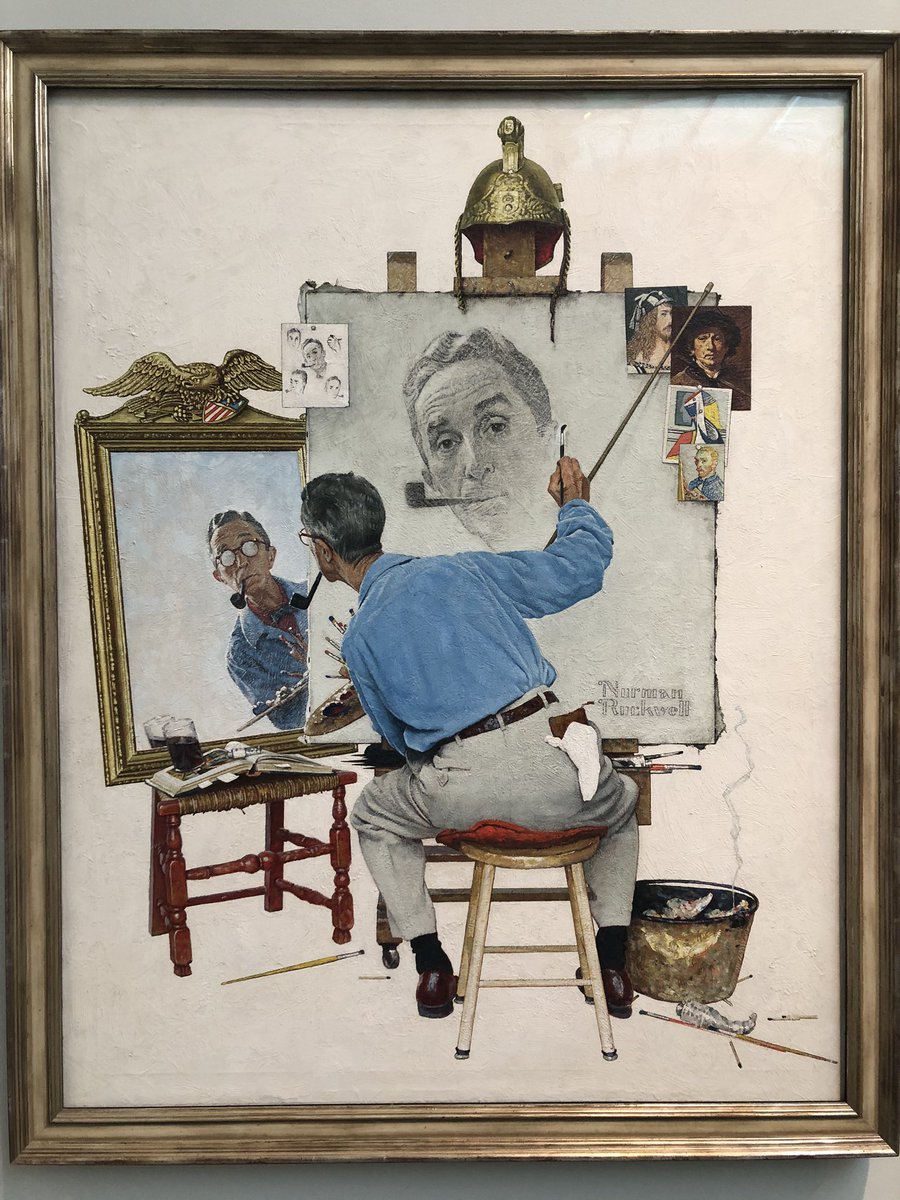 Self portrait of the artist, in the Norman Rockwell Museum in Stockbridge, western Massachusetts.