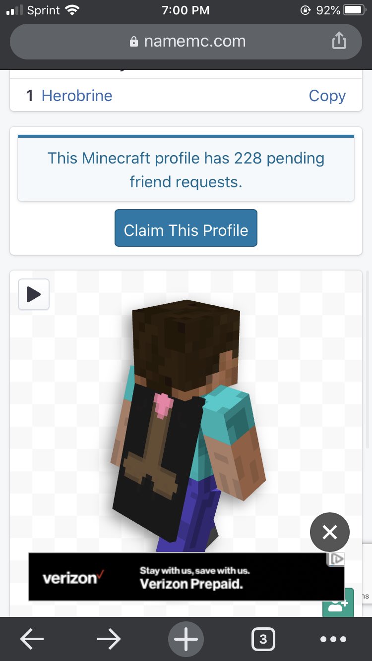 minnie on X: ok which one of u gave herobrine this optifine cape   / X