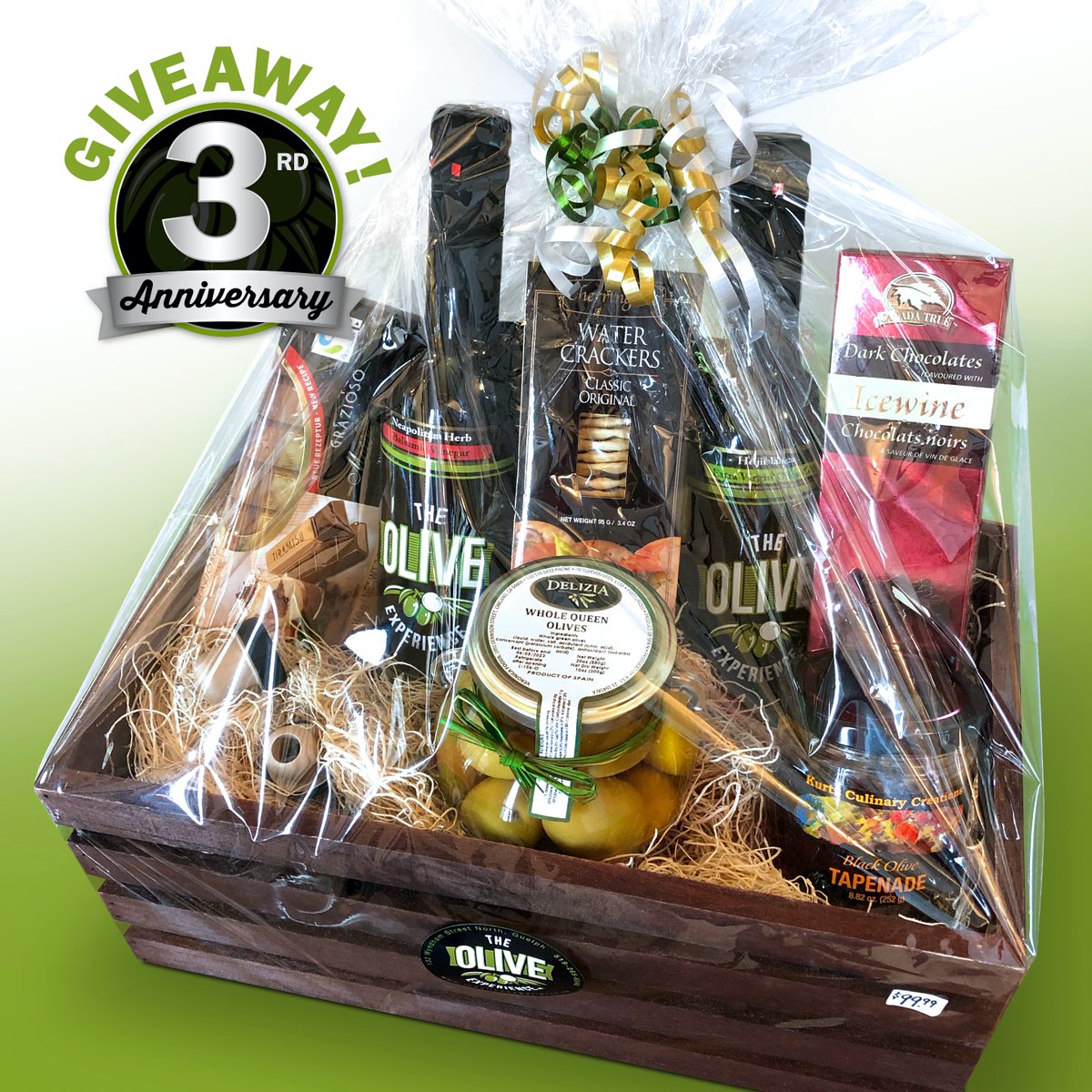 OUR 3rd ANNIVERSARY GIVEAWAY! To celebrate our 3rd Anniversary, we will be giving away this incredible gift basket, worth $99, to one lucky winner!