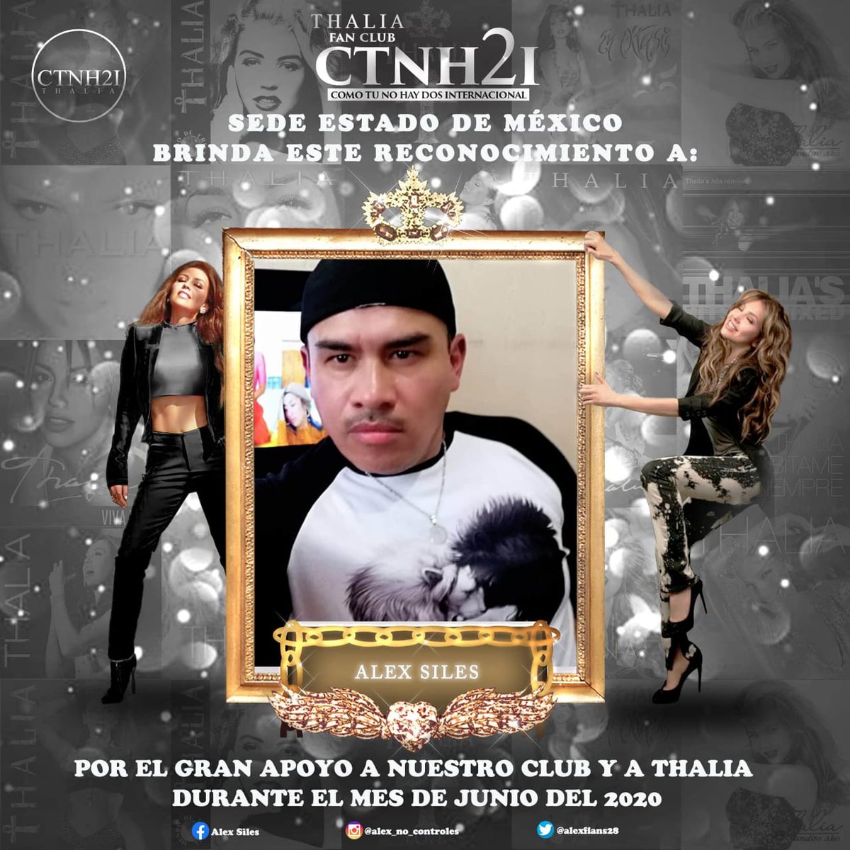 fdez_kika's tweet photo. El club "Como Tu No Hay 2 Internacional" Sede @thalia_ctnh2iEM, brinda este reconocimiento a nuestro #FanDelMes "ALEX SILES" @alexflans28 por el Gran apoyo que nos da como club y todo el GRAN apoyo y cariño a nuestra reina @thalia
❤ THALIA, CERCA DE TI, ES DONDE QUIERO ESTAR ❤ https://t.co/dfcpNlj1Hy