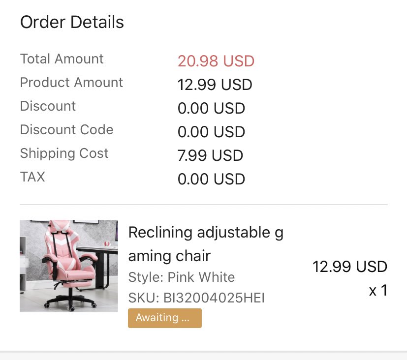 JacqiRachael's tweet photo. Ordered a gaming chair and got a card holder 😭😭 why are people so mean! Waited over a month for this 😭 #pink #gamingchair #scammed #gaming #gamingcommunity #pinkgamingchair #girlgamer #twitchstreamer #twitch #sosad #upset #nothappy #notcool https://t.co/2ce7rbkFVT