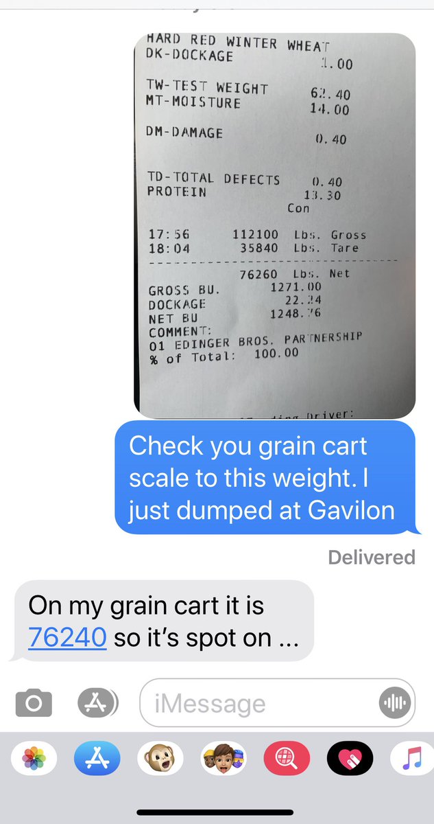ChetEdinger's tweet photo. We have a 2018 Kinze 1105 grain cart with the @Agrimatics #LibraCart system.
We calibrated it 2 weeks ago and have run ~70,000 bu of #wheat through it since. I just checked it to elevator scale. Spot on. 👇 https://t.co/ZdZyftsq8S