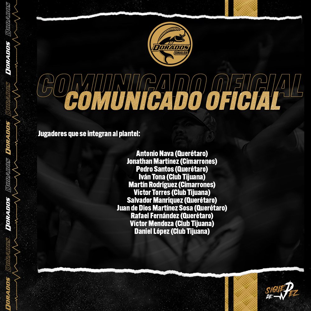 Dorados's tweet photo. 🗞️ Comunicado Oficial de nuestra Pretemporada rumbo al #Apertura2020 de la #LigaDeExpansión. 

🟡⚫ #SigueDePez 📈 https://t.co/bLJos9HqeM