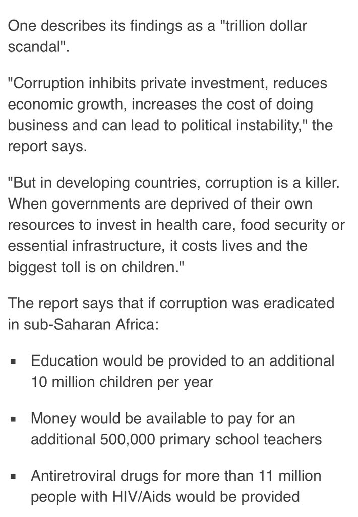 The ONE Group described corruption as a Trillion dollar industryThat’s bigger annually than the illicit drug tradeWhy no war on corruption instead of a wasteful futile war on drugs?This one would actually save/recover lost money