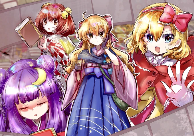 ロスワ新衣装の書生さんな魔理沙ちゃんが最高に可愛いので落書き!おめかし三魔女うれしいな〜〜!!^^  #東方LW 