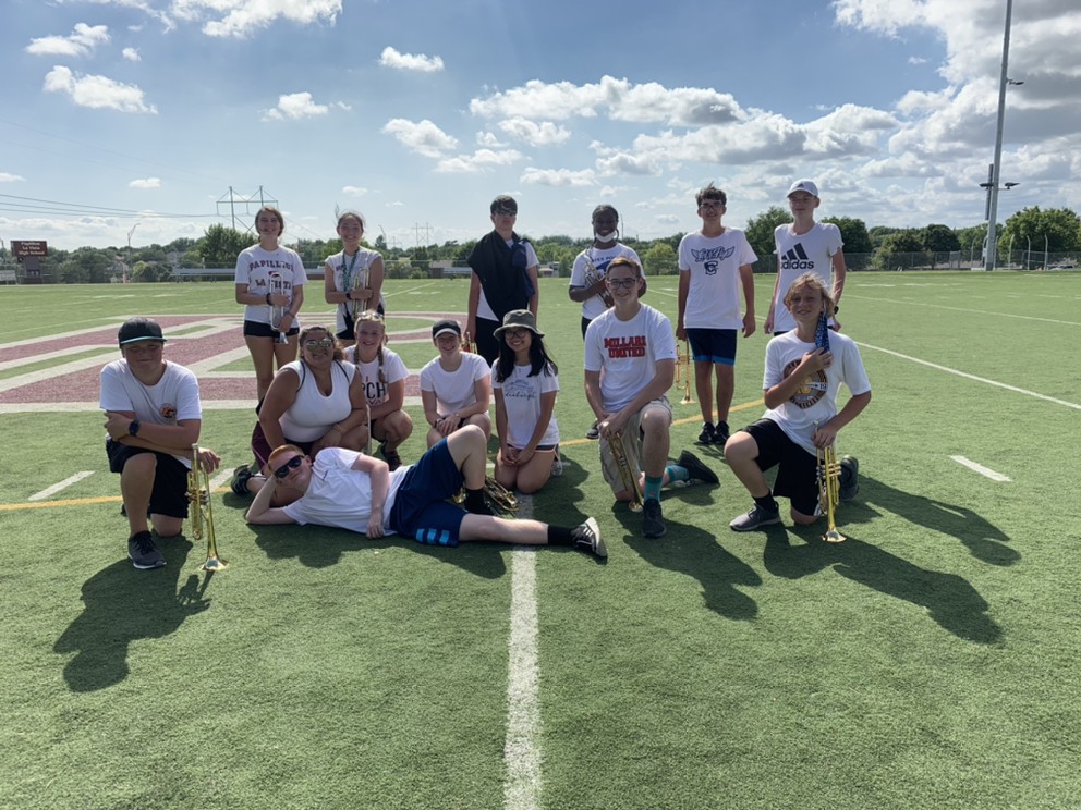 LTrompetas's tweet photo. We had a great first day at band camp today! We also got section of the day 🎉🎺 https://t.co/GOk4QbjKkb