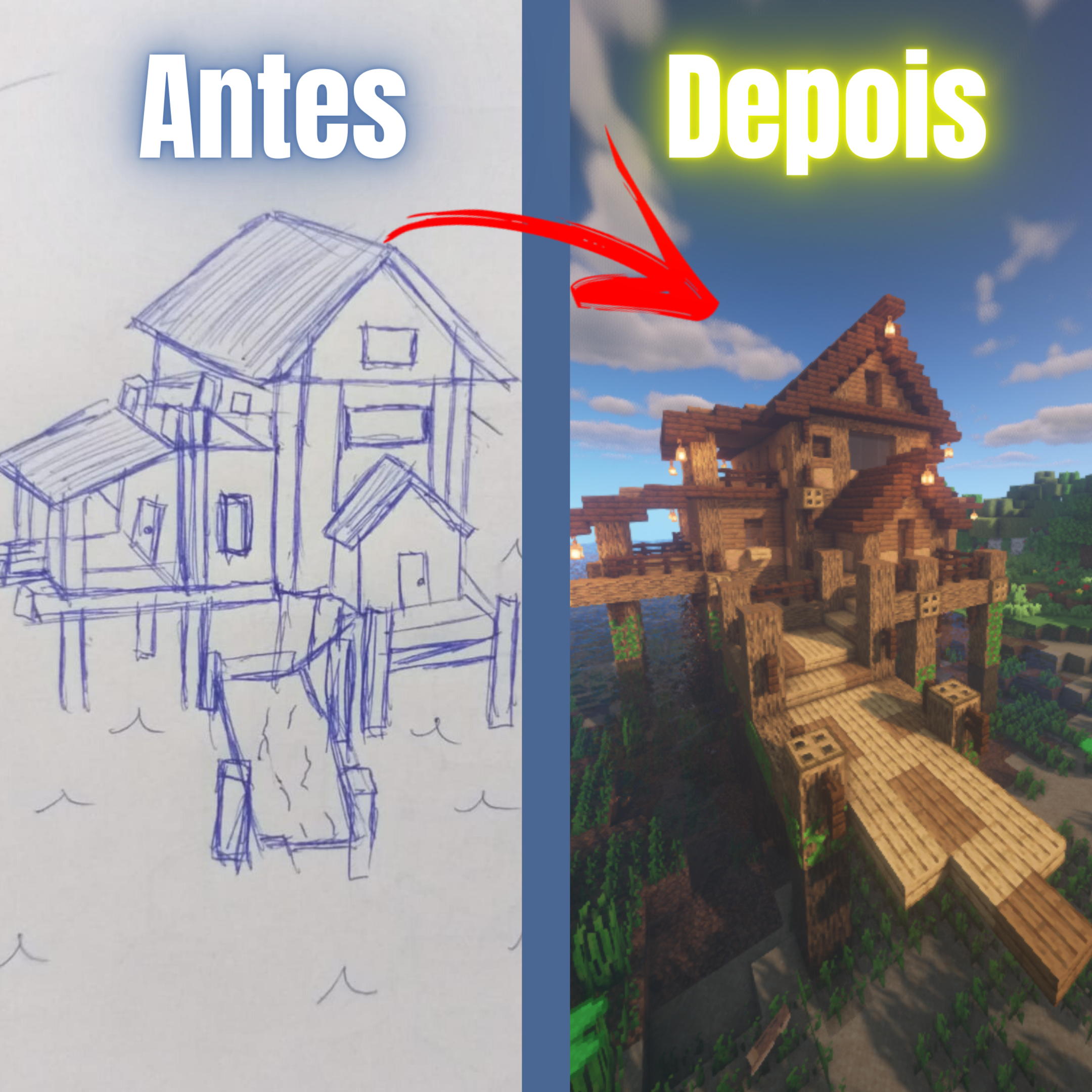 Minecraft  Como Construir Uma Casa Medieval no Lago 