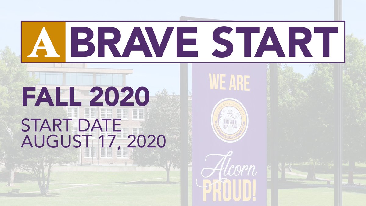 AlcornStateU's tweet photo. The Alcorn community is coming home this fall! The way we interact will look different, but we are still one family – one Brave family working together every day to adopt a new normal on the campus we love. Visit https://t.co/PhdsR6l6jj for more information. https://t.co/CVxgsFAfM0