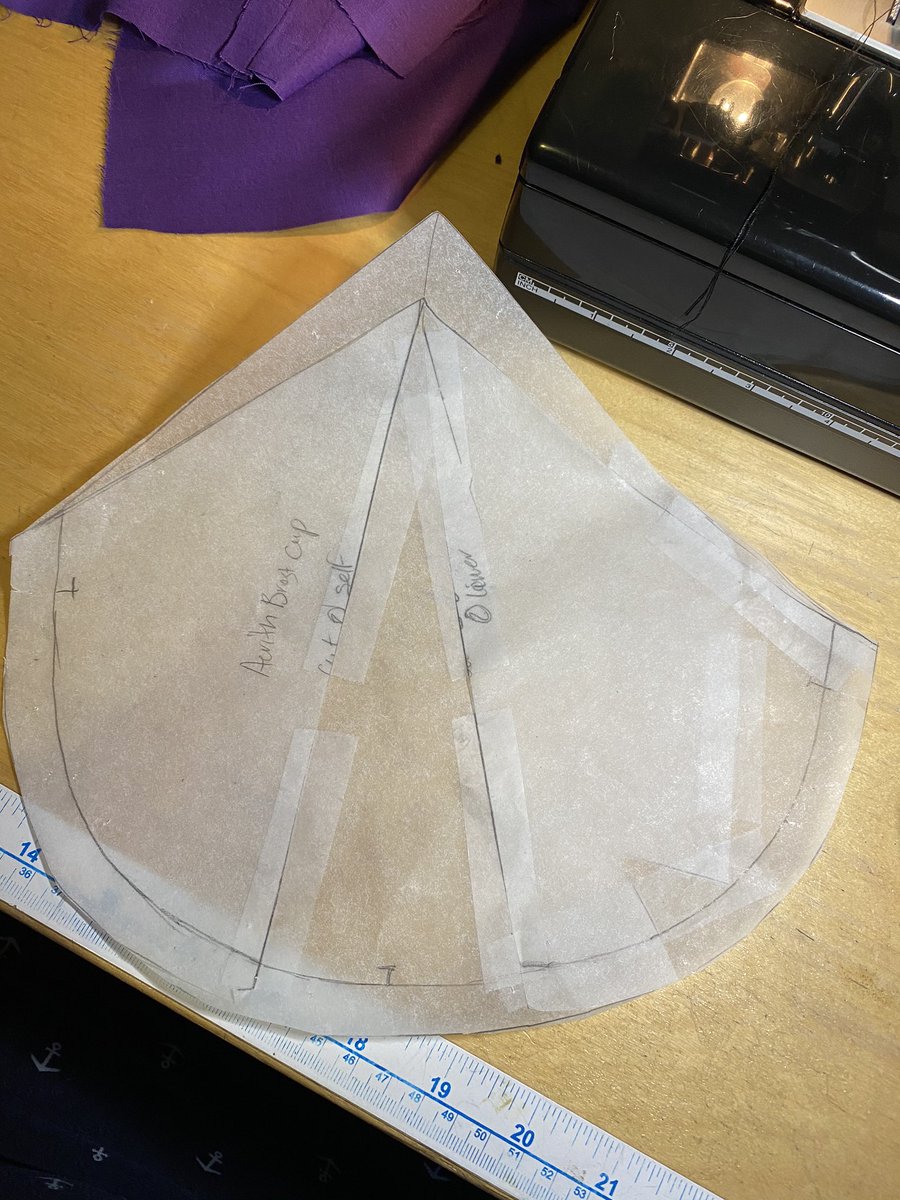 For the cup I slashed it open in the Center of the cup and added 3 inches. I also added 1” to the top because I didn’t like where it sat. As you can see from mock up 1 to 2 the added bulk and underwire help to shape the cup nicer.