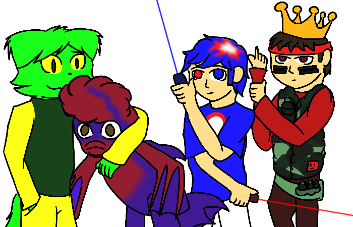 AlbinoPachirisu's tweet photo. So none of you care about my #Algodoo content but whatever. I decided to draw four Algodoo youtubers. None of them have any kind of character design so I had to make them up based on thier content. Sorry if you dont like it. With @kenlimepie Carson Jay, seth2rock, and @MaxMarble4 https://t.co/miBOgzKEnO