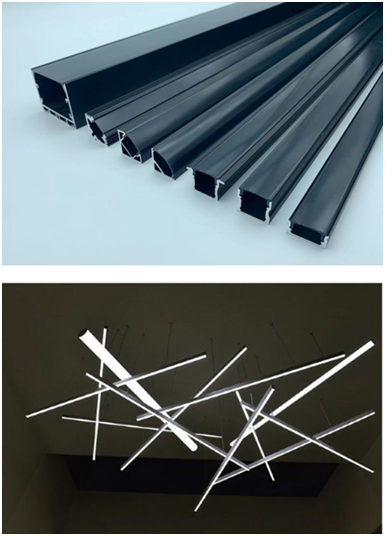 Black LED profile with black accessories