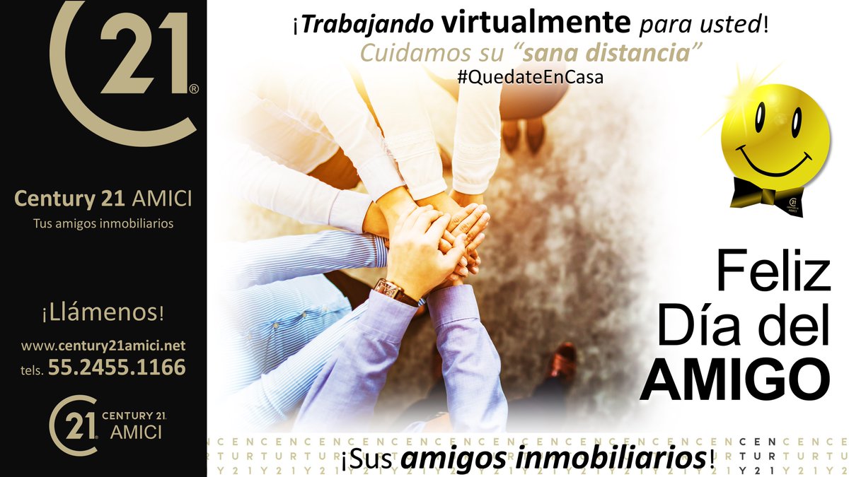 Century21amici's tweet photo. FELIZ #DiaDelAmigo 
@Century21amici #QuedateEnCasa #Coronavirusmexico #BienesRaices #Inmobiliaria #Casa #Venta #Inmuebles24 #SegundaMano #MetrosCubicos #Propiedadescom #Vivanuncios #TrueHomeMx #Century21 ¡LLAME! T.55.24.55.1166 https://t.co/Fj9gTMchNP https://t.co/Jr3bhPLC9J