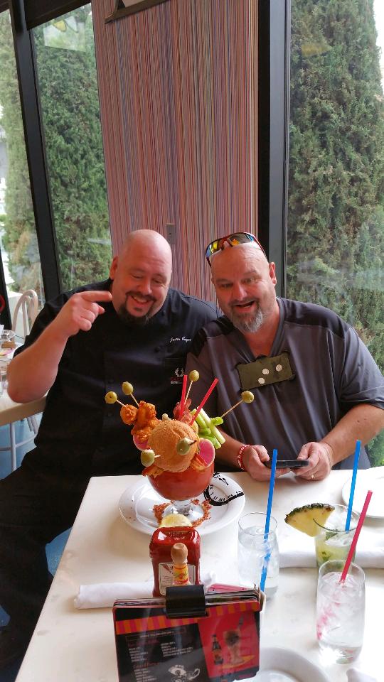 My K.C. Chef on left made this bloody mary 4yrs ago in Vegas. He's gotten the Virus an is on a ventilator so help me blow up his Twitter. #kcchiefs #patrickmahones #ChiefsKingdom