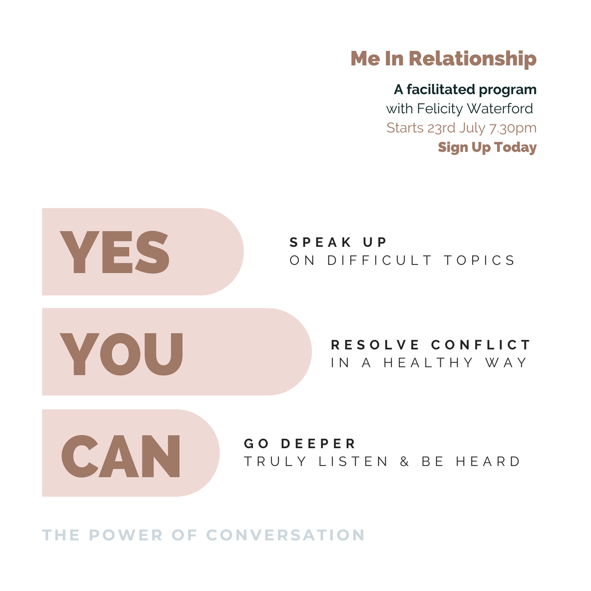 TheLeadershipK's tweet photo. The 'Me In Relationship' program is packed with strategies for creating more ease in our relationships. "I've loved everything about this program &amp; have not stopped talking about it to other girlfriends. :)" Brochure: https://t.co/oEPFTiAdyv 
Book: https://t.co/2ajxEPCBZb https://t.co/wDAEdLmxxt