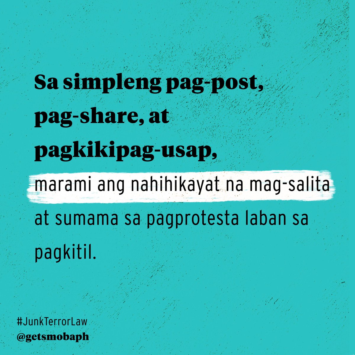 getsmobaph's tweet photo. Bakit nga ba tayo nag-iingay online? May pupuntahan ba talaga 'to?

Kasama ng pagpoprotesta offline, pakikipag-usap, pag-eemail at iba pang mga paraan ng pagpapahayag ng ating saloobin, malaki ang nagagawa ng pag-iingay online. https://t.co/4vX9GwOPy4
