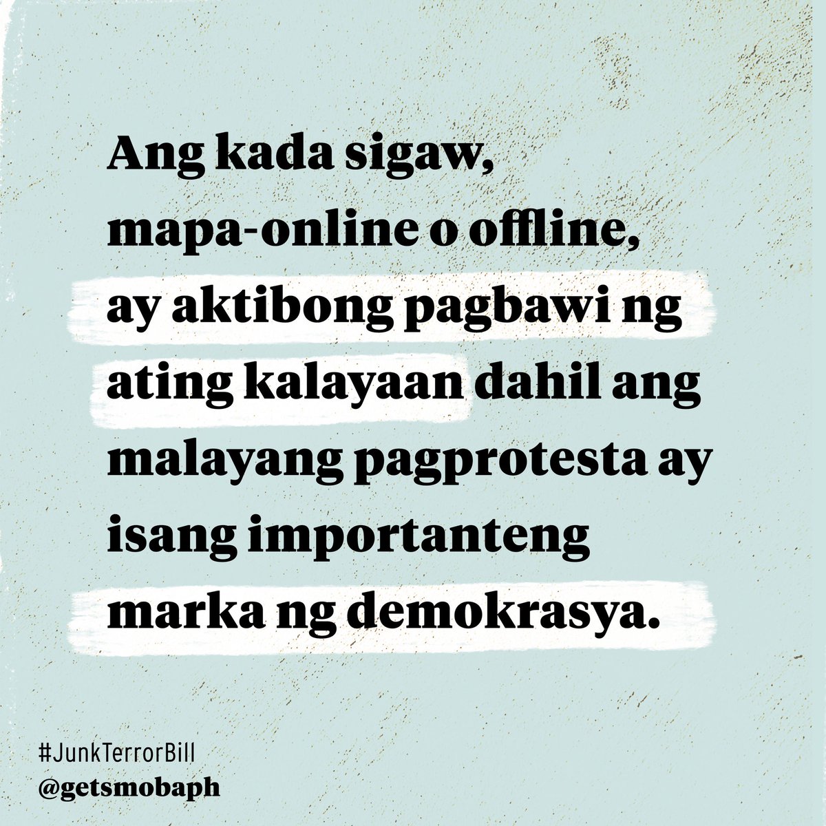 getsmobaph's tweet photo. Sama-sama at sabay-sabay nating bawiin ang ating kalayaan! 

#JunkTerrorLaw
#ibalikangABSCBN https://t.co/0Mrxzi7Gdu