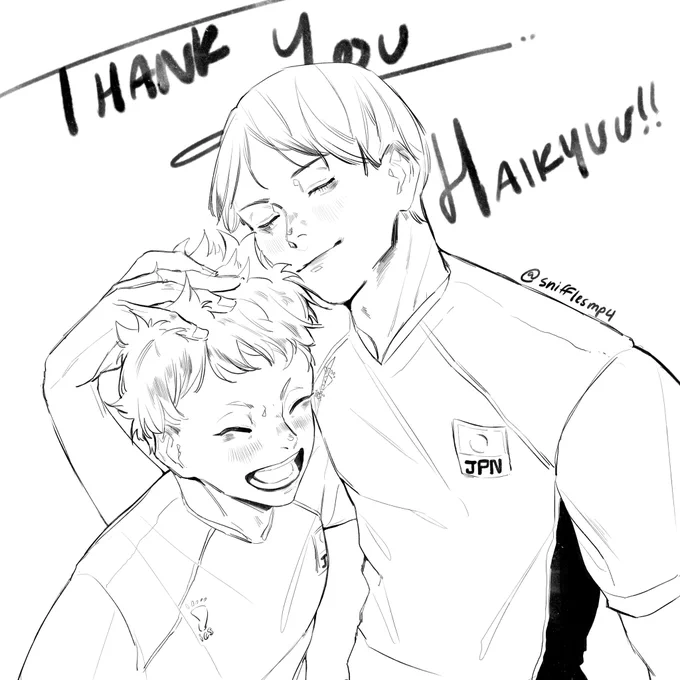 bit late but thank you furudate for the lovable characters and intense matches that could give anybody goosebumps :'^))
#ThankYouHaikyuu 
#ThankYouFurudate 