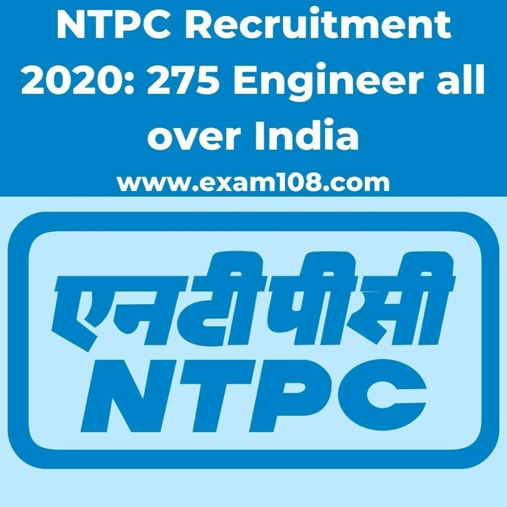 exam108's tweet photo. NTPC Recruitment 2020 Details-> https://t.co/aeQsC97SNN #govtjobs #governmentjobs https://t.co/RcebknGdxG