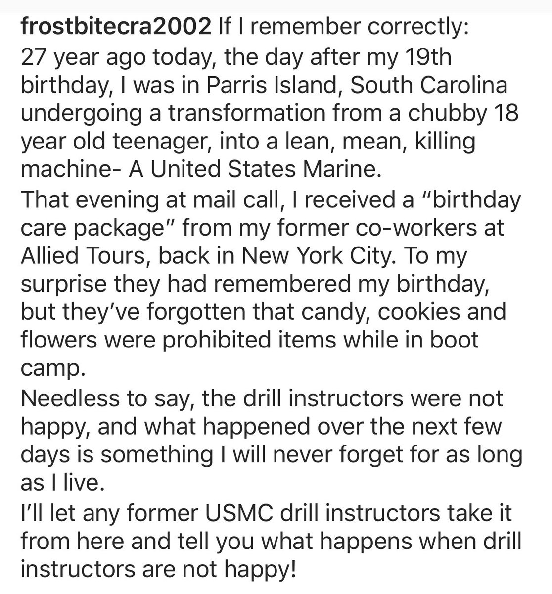 frostbitecra's tweet photo. Yup, this happened. Any @USMC #DrillInstructors in the house? https://t.co/kTybq6EEyc
