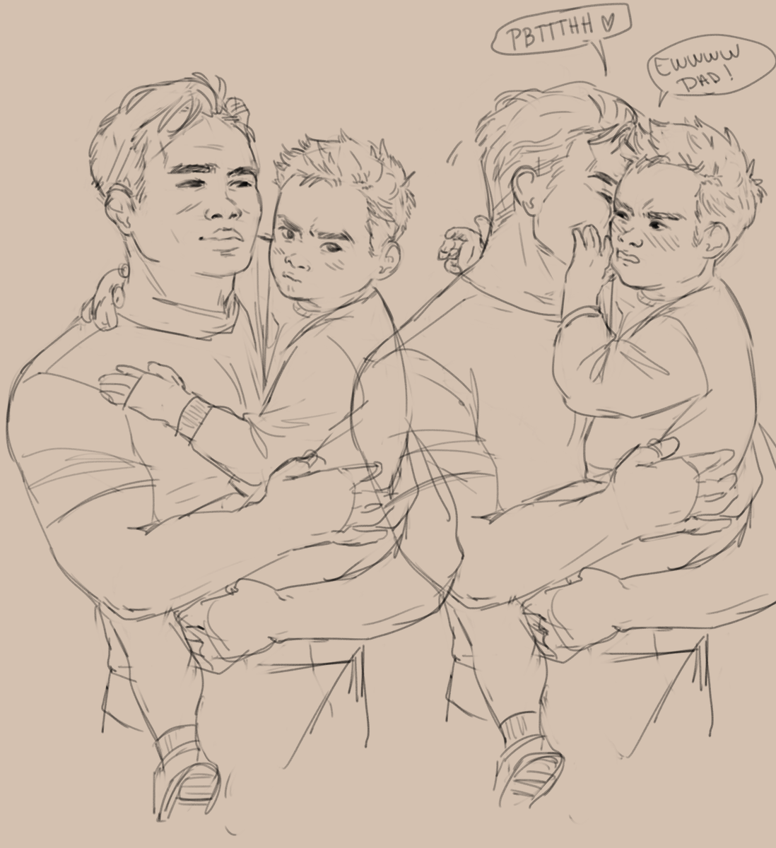 bruce + baby sketch dump 