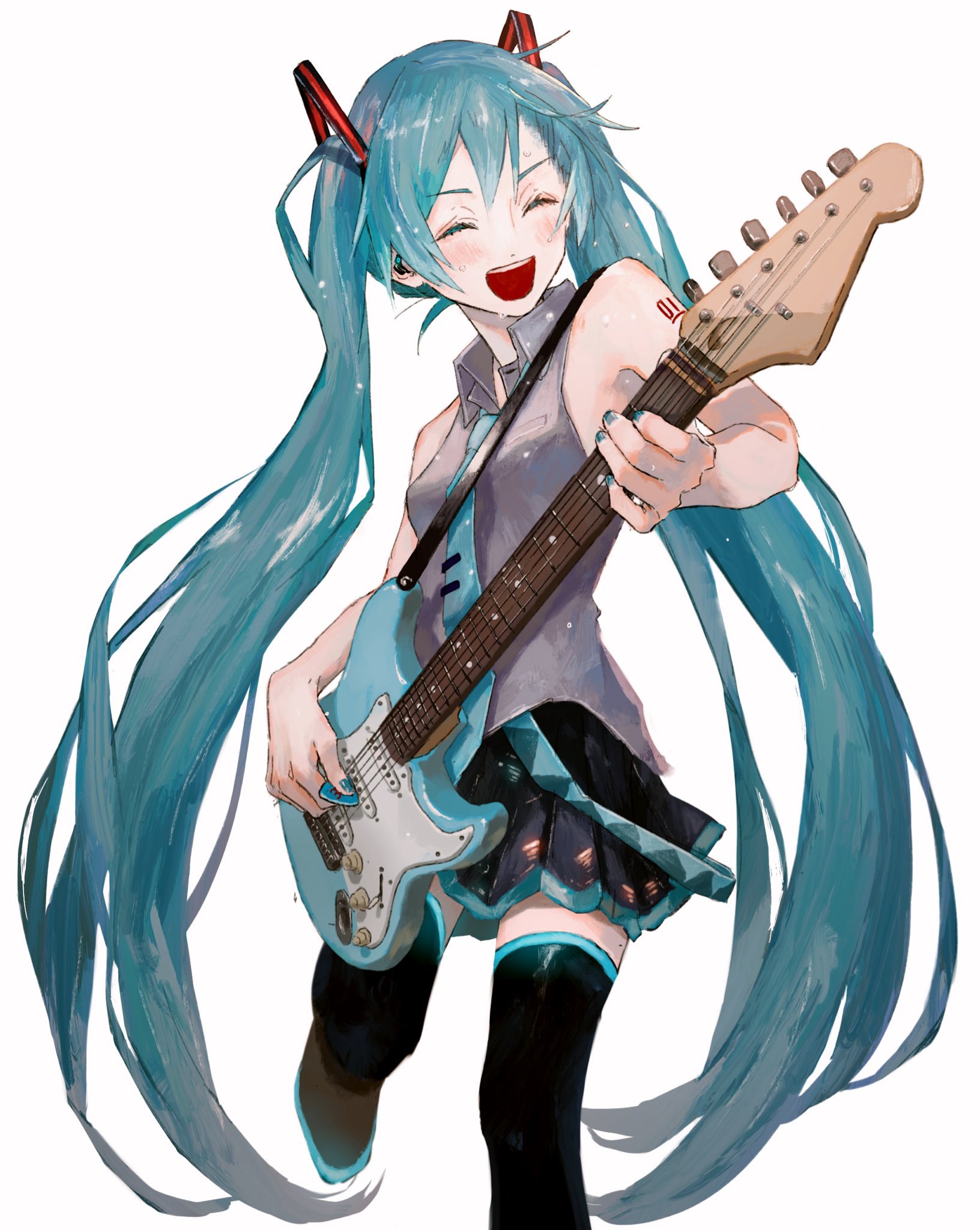 放散する 仕立て屋 増幅器 初音 ミク ギター イラスト 陰気 ポルノ 便利さ