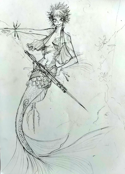 下描きはこんな感じ
平面的だなぁ 