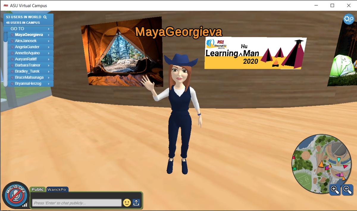 mayaig's tweet photo. Hurray... Made it to @ShapingEDU #leaningman2020 Getting ready for a week of fun, arts, and camp. Join me later this week for some future inspired #AR storytelling and seeing the latest of #HumersiveLearning Framework @emorycraig @ASU_UTO #LearningHuman @VirBELA1 #learningman #XR https://t.co/7QctVFP8Vx