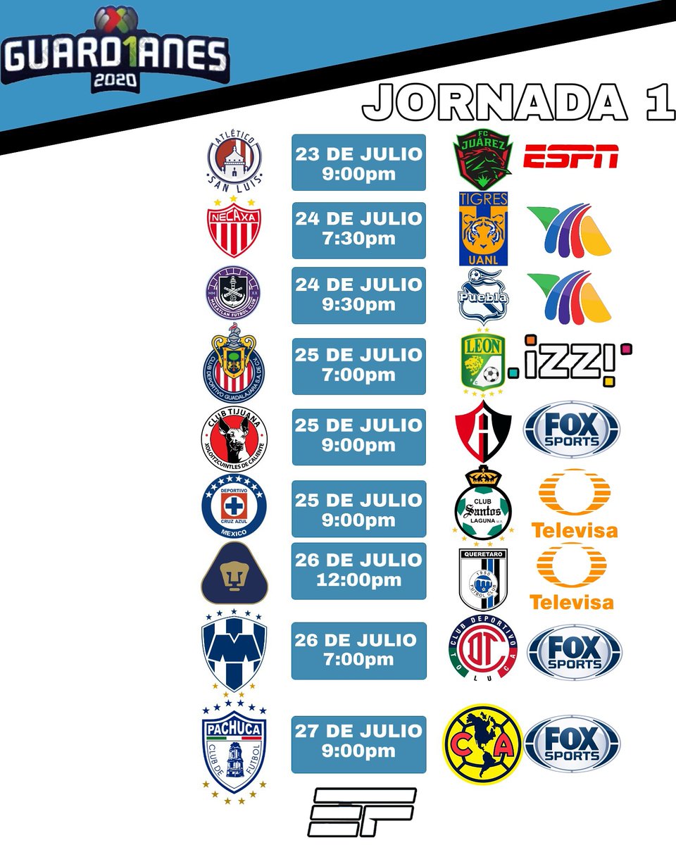 EscuadraFut's tweet photo. Lista la jornada 1 del #Guard1anes2020 !
.
.
#escuadrafut #efmx #futbol https://t.co/ig17i5PriC