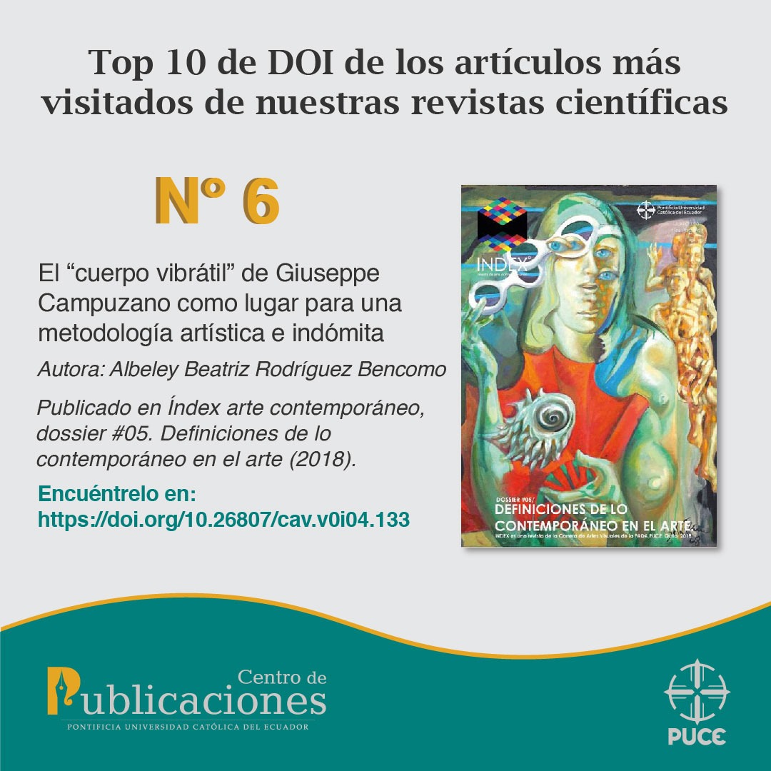 PUCE_Ecuador's tweet photo. 🆕 Compartimos el top 10 de DOI de los artículos más visitados de nuestras revistas científicas.
✅ Encuéntralo en ➡️ https://t.co/GQXkuZ4vbI
@PublicaPuce
#RevistasPUCE
#EdiPUCE
#InvestigaciónPUCE https://t.co/0KzqAXjgCV