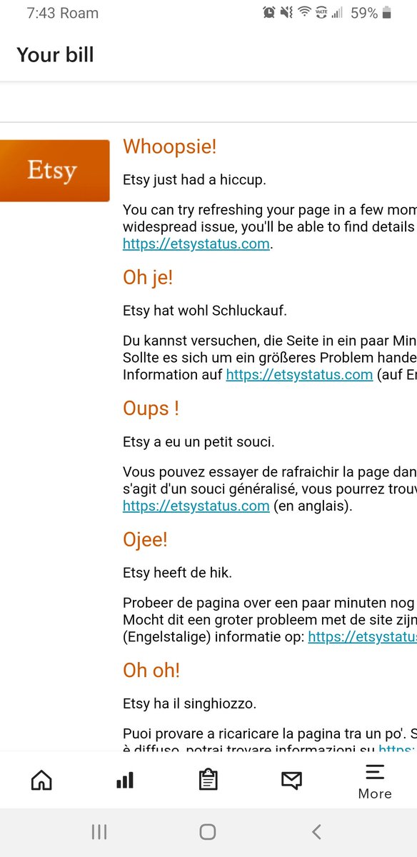Kittenlestrange's tweet photo. Last 20 minutes trying to access @Etsy  please say you're working on this.... https://t.co/WqOfghzT3Q