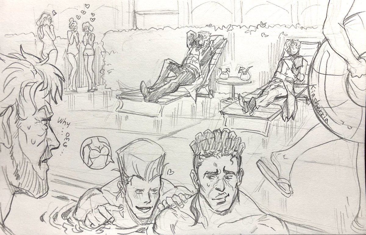 More of that Egypt trip~~
My personal fav is still the food one. ?
#jjba #JotaroKujo #kakyoinnoriaki #polnareff #JosephJoestar #avdol